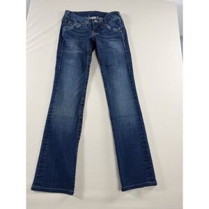True Religion‎ Womens Bootcut Jeans 27 Blue Distressed Super T Flap Pocket Y2K